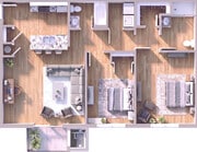 2-Bedroom Apartment Floor Plan