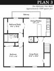 Plan 3 - 2 bed, 1 bath