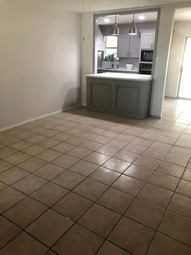 View of kitchen from living room.