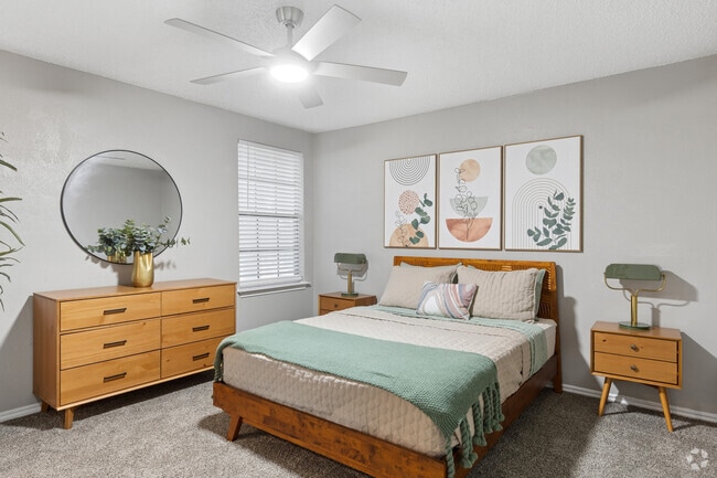 3BR, 2BA - 1,250SF - Primary Bedroom - Broadway Villas