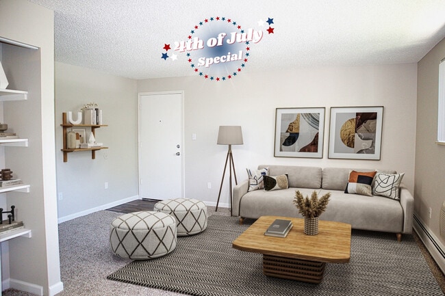 1BR, 1BA - Living Room (Cottonwood) - Lamar Village Apartments