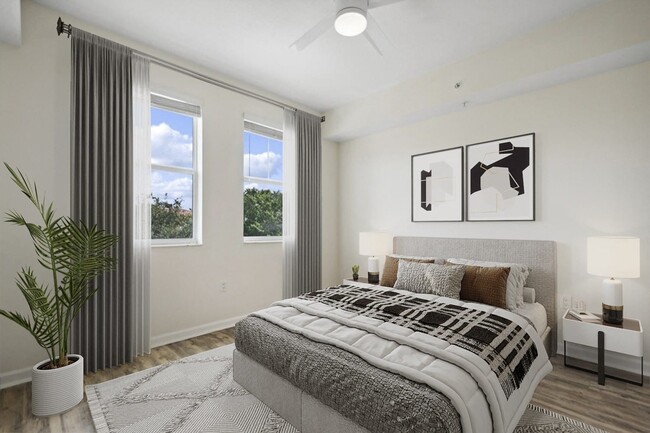 Bedroom with hard-surface vinyl plank flooring - Avalon Coconut Creek Rental