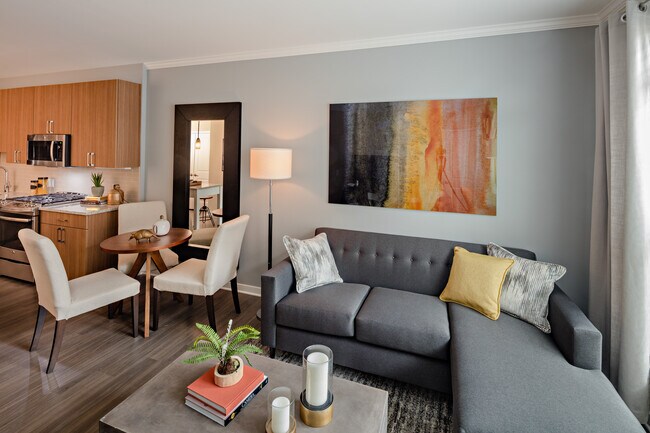 Traditional Collection living and dining area with hard surface flooring throughout
