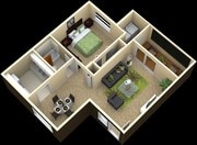 1 Bed/1 Bath With Washer/Dryer Connections