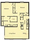 B2 - 2 Bed, 1.5 Bath, 1,176 sqft