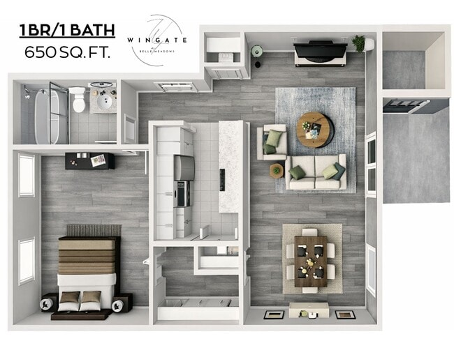 1 dormitorio/1 baño - Wingate at Belle Meadows Apartments