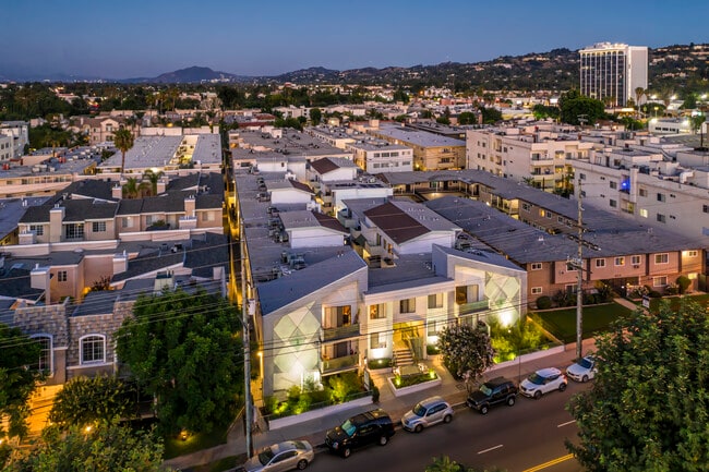 Night Time Aerial View of Community