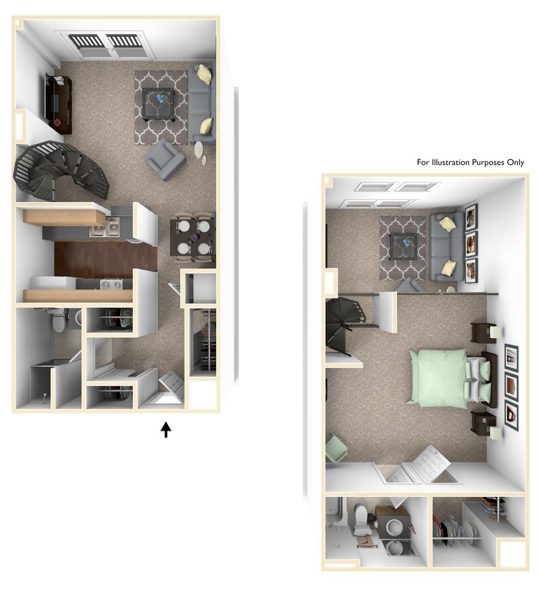 Floor Plan - 1Bedroom 2Bathroom Loft