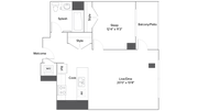 A17T 1-Bedroom Floorplan