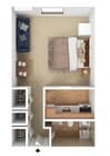 Studio 500 sqft