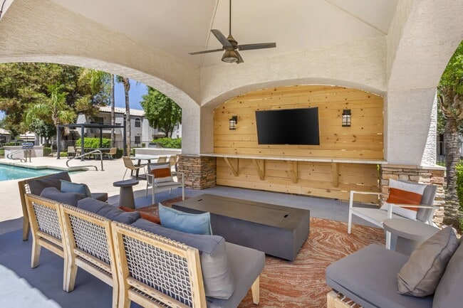 Relax in style by the pool with our comfy seating and entertainment