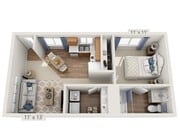 Floor plans are artist’s rendering. All dimensions are approximate. Actual product and specifications may vary in dimension or detail. Not all features are available in every apartment. Prices and availability are subject to change.