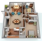 Two Bedroom Upper End