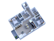 West of Jefferson 2x2 957 sq ft