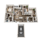3 habitaciones/2 baños