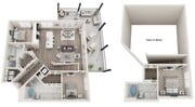 The Pandora, Three Bedrooms, Three Bathrooms, Townhome, 1755-1906 sqft, Laundry Room with Full-Size Washer/Dryer, Wrap Around Patio/Balcony in Selected Units