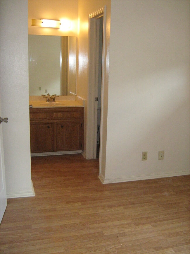 Vanity, separate from full bath with shower. - 4401 Speedway Unit #101