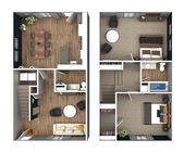 2 Bedroom 1.5 Bathroom Floorplan