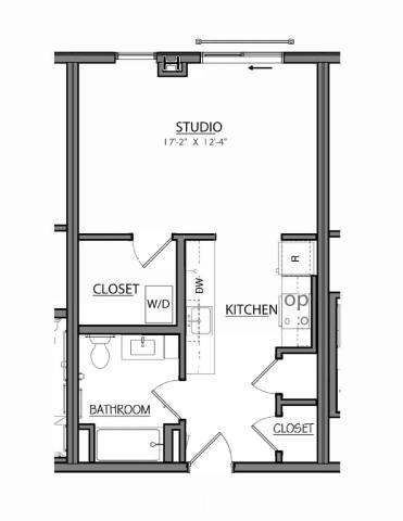 Floor Plan - Block S1A | Studio | 1 Bath