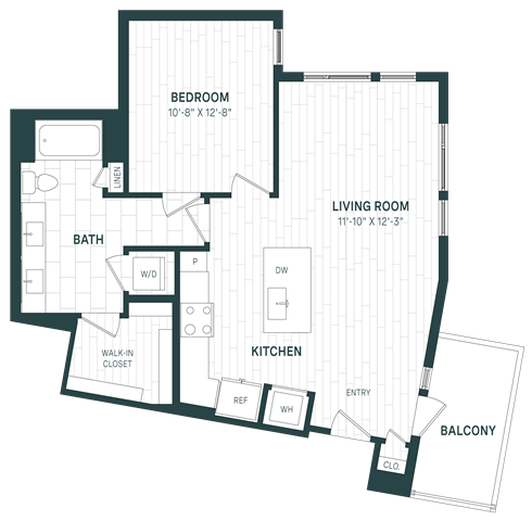 Floor Plan - 1 Bed/1 Bath-A09