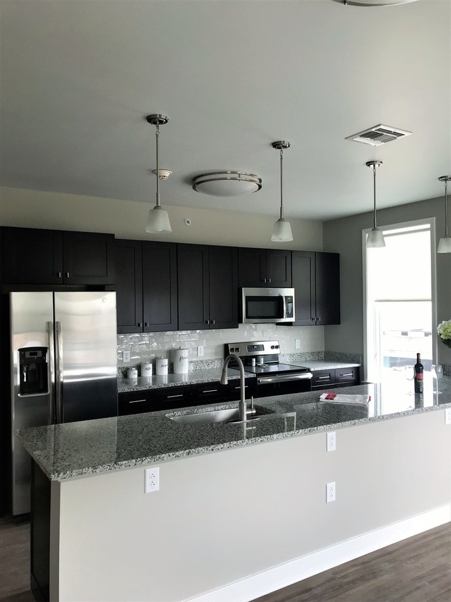 Dark Scheme Kitchen - 100 West Water Apartments