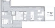 Explore your dream space with a modern layout featuring a private patio and open living area.