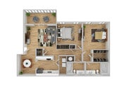 2 Bedroom | 2 Bath | 1135 SF