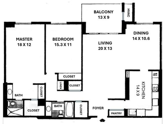 Layout - 203 Yoakum Pky Unit 1807