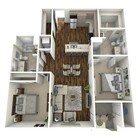 Two bedroom, two bath, 951 square foot apartment home