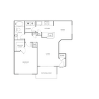 One Bedroom One Bath (736 SF)