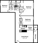 3 bed/ 2 bath 1000 sf