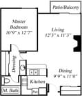 1BR/1BA