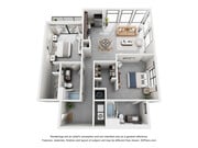 The Albert Floor Plan | 2 Bedroom Apartment in Atlanta | 1277 sq ft | Cottonwood Westside