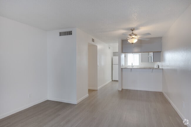 2BR, 2BA - 960SF - Living Room/Kitchen - The Pacifica - 1 & 2 bedrooms units - wash...