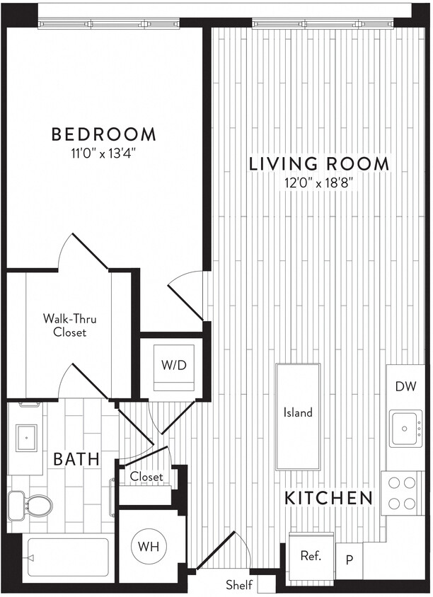 Floor Plan - A3  - 1 Bed_1 Bath