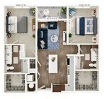 Explore this elegant apartment layout designed for modern living.
