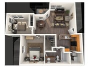 Two Bed - One Bath 850 Sq. Ft.