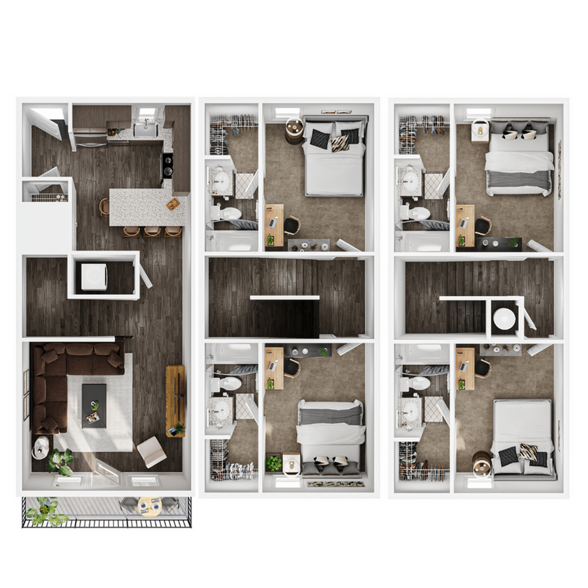 Arrow 4 BR ADE (new) - 4BR/4BA - Townhome A-D-E