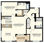 2 Bedroom / 2 Bath / 1003 Sq.Ft.