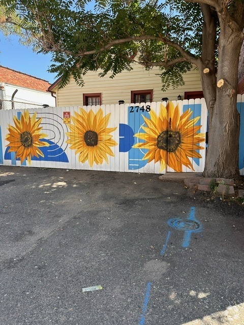 Mural with front gate entry to front door, and interior patio, 2 car spaces - 2748 Walnut St Unit A Rental