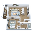 CampusView_Floorplans3D-com_1Bed _B