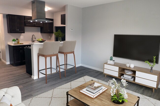 1BD Flat Living Room - Forest View On 11th Unit 41