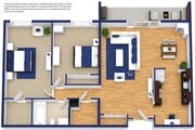2 Bedroom | 1 Bath Floor Plan