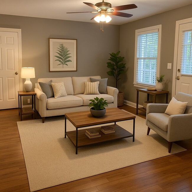 first room when you walk into apartment-virtually staged - 215 Kirkton Knls Unit basement apt