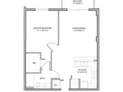 Building B - 1 Bedroom, 1 Bath