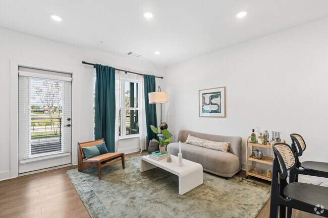 Trek - 1BR, 1BA - 835SF _ Living Room - Boardwalk at Research Park