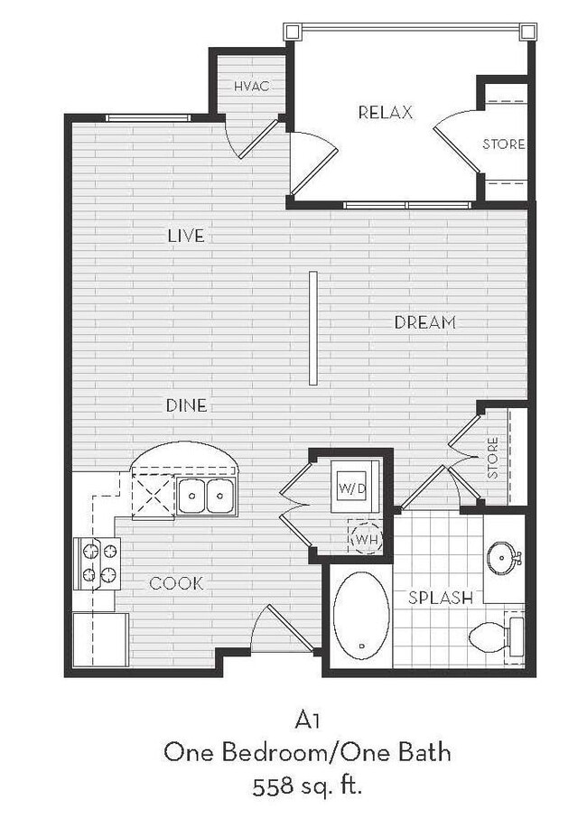 Dalian 151 - A1 - 1 Beds - 1 Baths - 558 Sq. ft.