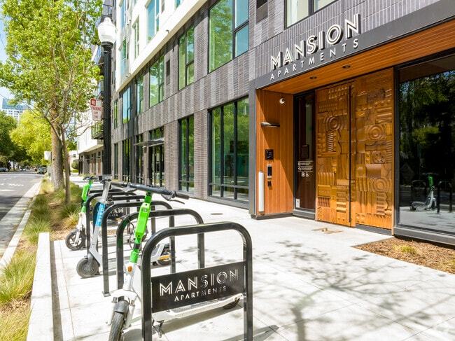 The Mansion Front Entrance & Bike Rack - The Mansion