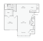 1 BR x 1 BA