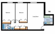 Deluxe Two Bedroom/One Bath (06 unit)